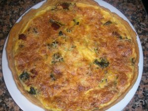 quiché de espinacas y jamón